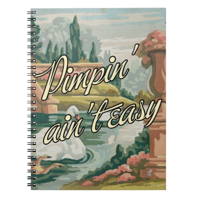 Fun Vintage PBN Swans Scenic Notebook with Twist (Front)