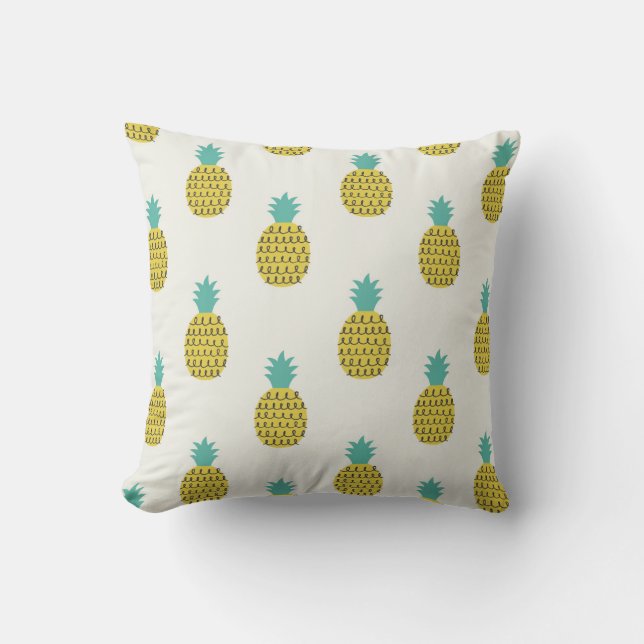 Fun Vintage Pineapple Seamless Illustration. Cushion (Front)