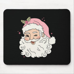 Fun Vintage Pink Santa Claus Pink Christmas Men Wo Mouse Mat