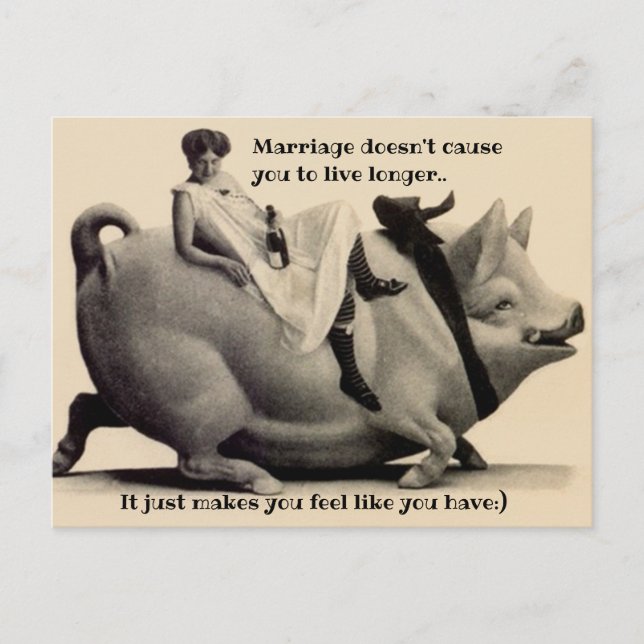 Fun Vintage Postcard Marriage humour long life vic (Front)