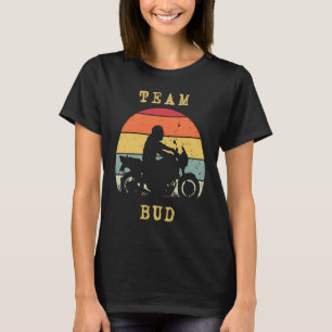 Fun Vintage Retro Sunset Bud Motorcycle Biker Ride T-Shirt