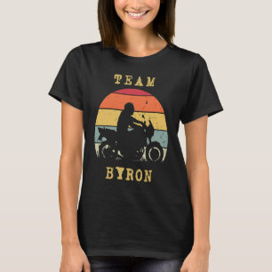Fun Vintage Retro Sunset Byron Motorcycle Biker Ri T-Shirt