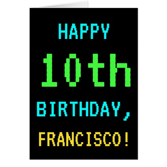 Fun Vintage/Retro Video Game Look 10th Birthday Card