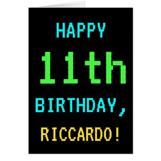 Fun Vintage/Retro Video Game Look 11th Birthday Card