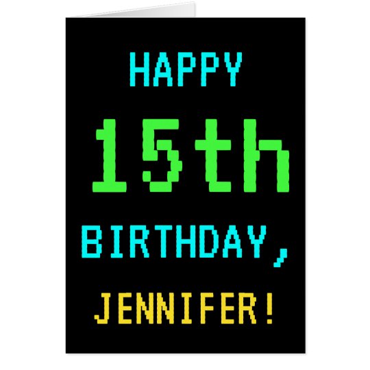 Fun Vintage/Retro Video Game Look 15th Birthday Card