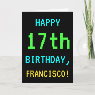 Fun Vintage/Retro Video Game Look 17th Birthday Card