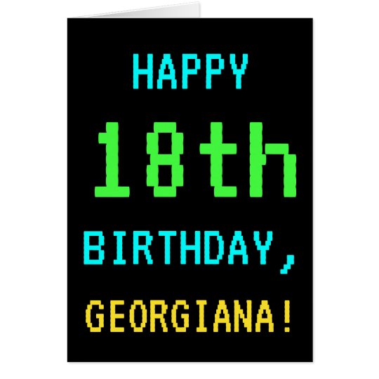 Fun Vintage/Retro Video Game Look 18th Birthday Card