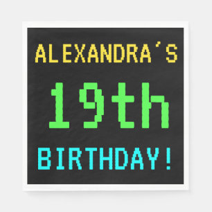 Fun Vintage/Retro Video Game Look 19th Birthday Napkin