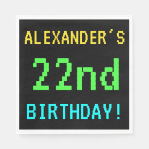 Fun Vintage/Retro Video Game Look 22nd Birthday Napkin