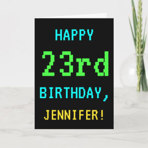 Fun Vintage/Retro Video Game Look 23rd Birthday Card