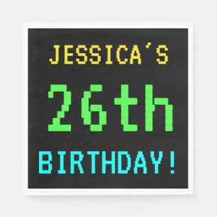 Fun Vintage/Retro Video Game Look 26th Birthday Napkin