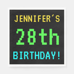Fun Vintage/Retro Video Game Look 28th Birthday Napkin