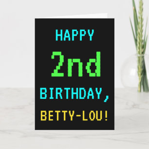 Fun Vintage/Retro Video Game Look 2nd Birthday Card