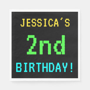 Fun Vintage/Retro Video Game Look 2nd Birthday Napkin