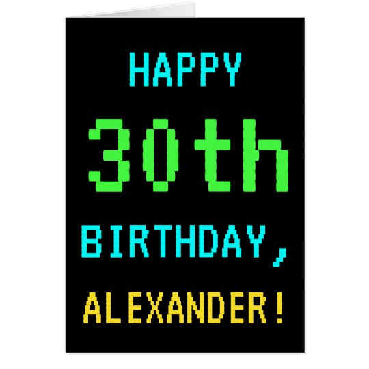 Fun Vintage/Retro Video Game Look 30th Birthday Card