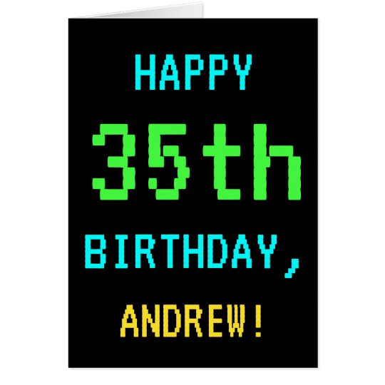 Fun Vintage/Retro Video Game Look 35th Birthday Card