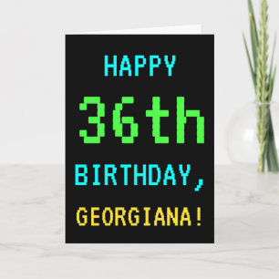 Fun Vintage/Retro Video Game Look 36th Birthday Card