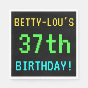 Fun Vintage/Retro Video Game Look 37th Birthday Napkin