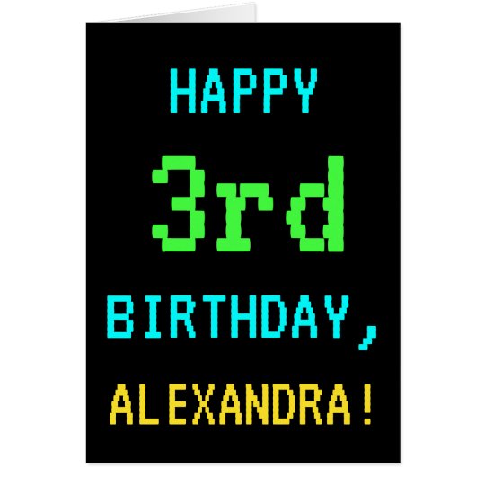 Fun Vintage/Retro Video Game Look 3rd Birthday Card