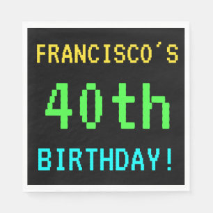 Fun Vintage/Retro Video Game Look 40th Birthday Napkin