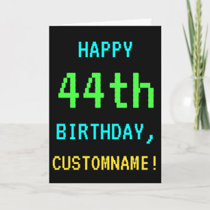 Fun Vintage/Retro Video Game Look 44th Birthday Card