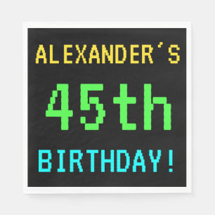 Fun Vintage/Retro Video Game Look 45th Birthday Napkin