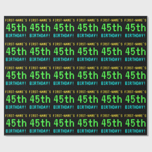Fun Vintage/Retro Video Game Look 45th Birthday Wrapping Paper