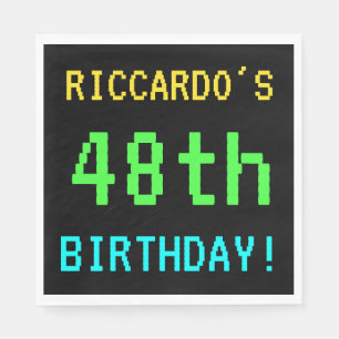 Fun Vintage/Retro Video Game Look 48th Birthday Napkin