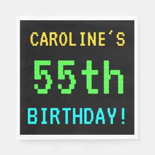 Fun Vintage/Retro Video Game Look 55th Birthday Napkin