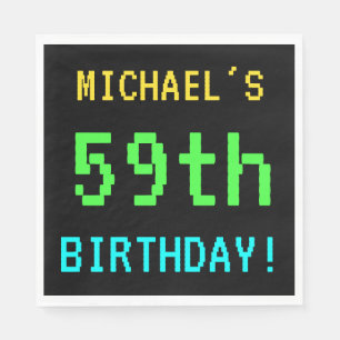 Fun Vintage/Retro Video Game Look 59th Birthday Napkin