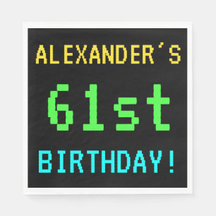 Fun Vintage/Retro Video Game Look 61st Birthday Napkin
