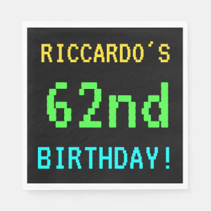 Fun Vintage/Retro Video Game Look 62nd Birthday Napkin