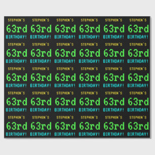 Fun Vintage/Retro Video Game Look 63rd Birthday Wrapping Paper