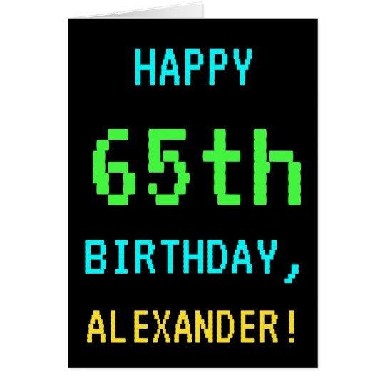 Fun Vintage/Retro Video Game Look 65th Birthday Card