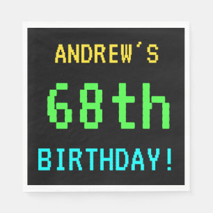 Fun Vintage/Retro Video Game Look 68th Birthday Napkin