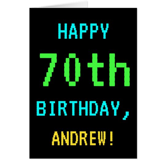 Fun Vintage/Retro Video Game Look 70th Birthday Card