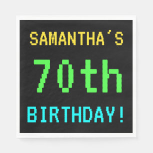 Fun Vintage/Retro Video Game Look 70th Birthday Napkin