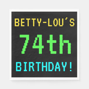 Fun Vintage/Retro Video Game Look 74th Birthday Napkin