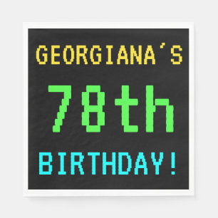 Fun Vintage/Retro Video Game Look 78th Birthday Napkin