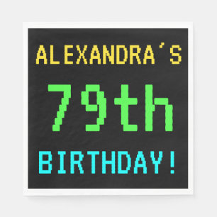 Fun Vintage/Retro Video Game Look 79th Birthday Napkin