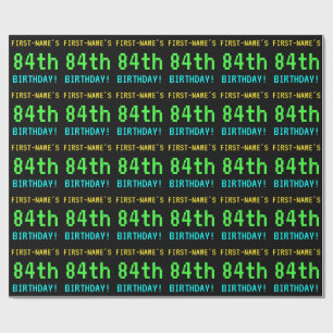 Fun Vintage/Retro Video Game Look 84th Birthday Wrapping Paper