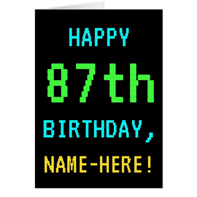 Fun Vintage/Retro Video Game Look 87th Birthday (Front)
