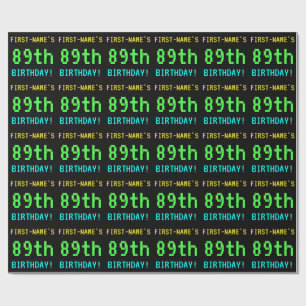 Fun Vintage/Retro Video Game Look 89th Birthday Wrapping Paper