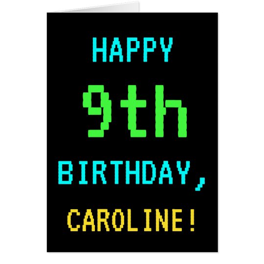 Fun Vintage/Retro Video Game Look 9th Birthday Card