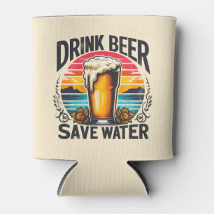 Fun Vintage Sunset Beer  Can Cooler
