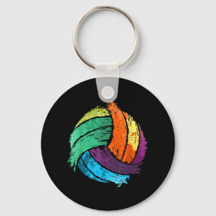 Fun Volleyball Art For Boys Girls Women Volleyball Key Ring