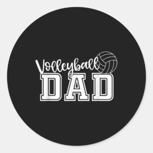 Fun Volleyball Dad Volleyball Father Player Lover Classic Round Sticker