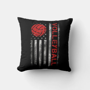 Fun Volleyball Design For Men Women USA Patriotic Cushion