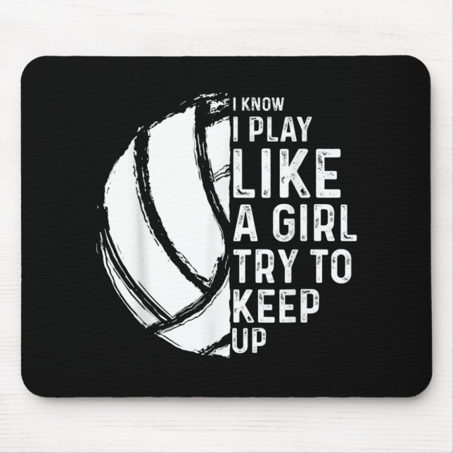 Fun Volleyball Design Girls Women Youth Teen Sport Mouse Mat (Front)