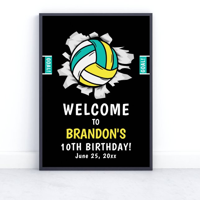 Fun Volleyball Kids Birthday Poster (Creator Uploaded)